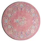 Rose Garland Round Hand Tufted Rug shown flat on a white background