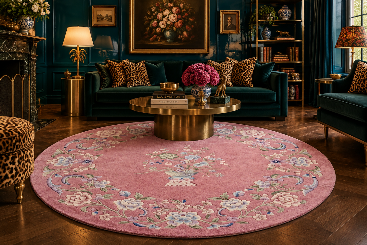 Rose Garland Round Hand Tufted Rug
