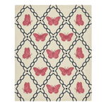 Rose Butterfly Trellis Hand Tufted Wool Rug 