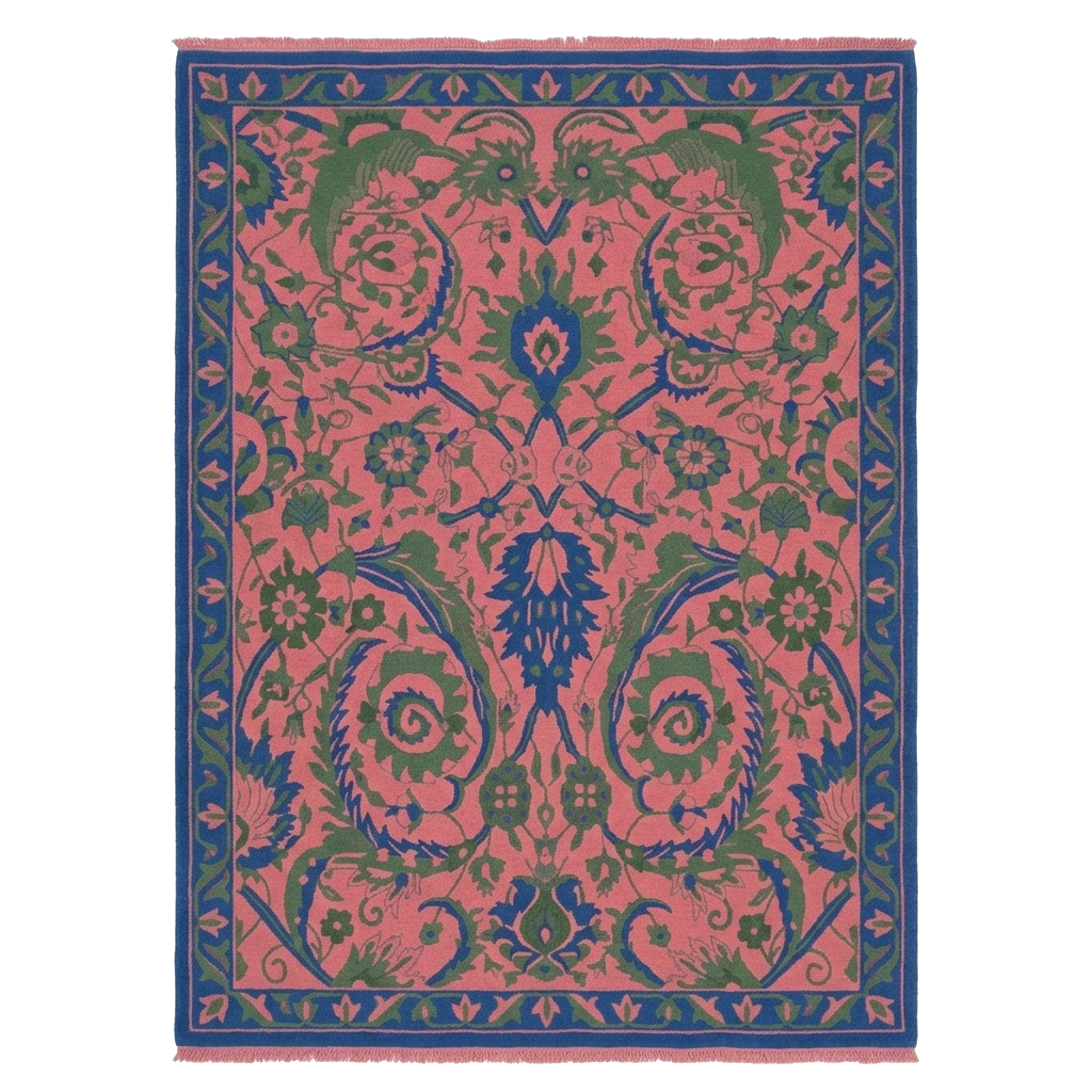 Rose Garden Medallion Hand Knotted Rug