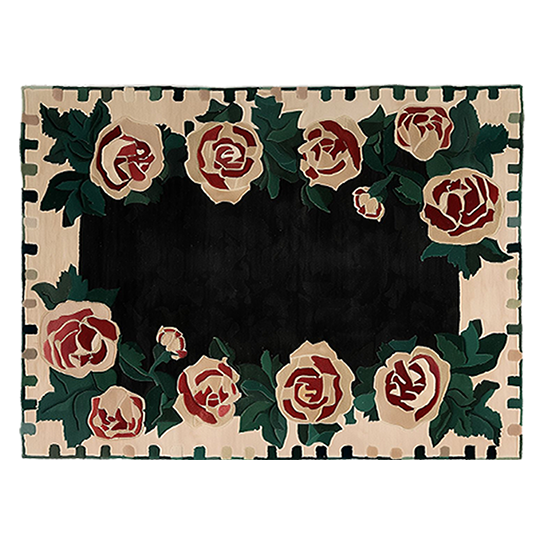 Rosette Noir Hand Tufted Rug