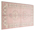 Rosewater Oushak Hand Knotted Rug shown flat on a white background