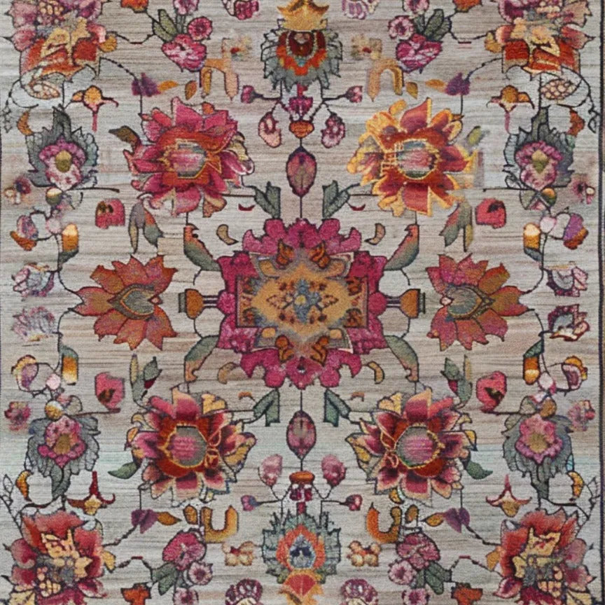 Royal Flower Tapestry Hand Knotted Area Rug