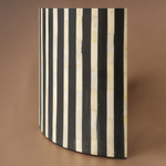 Rue Striped Bone Inlay Round Dining Table – Black