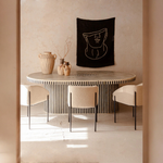 Rue Bone Inlay Oval Dining Table – Black