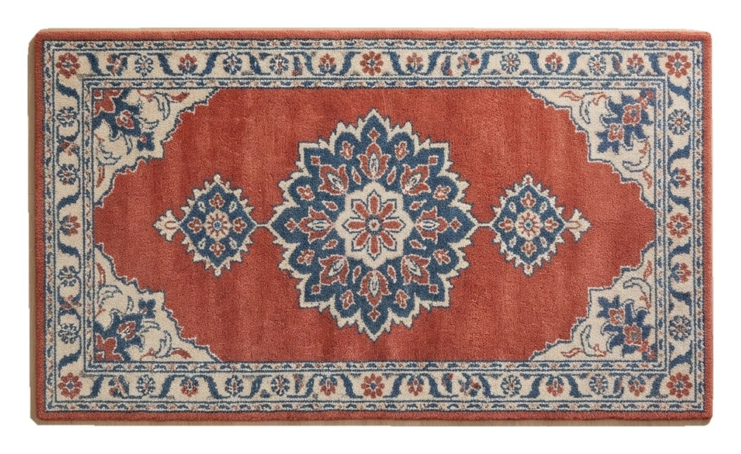 Rust Persian Crown Hand Tufted Runner Rug shown flat on a white background