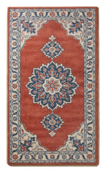 Rust Persian Crown Hand Tufted Runner Rug — rust, navy, cream traditional rug by Maia Homes on a white background