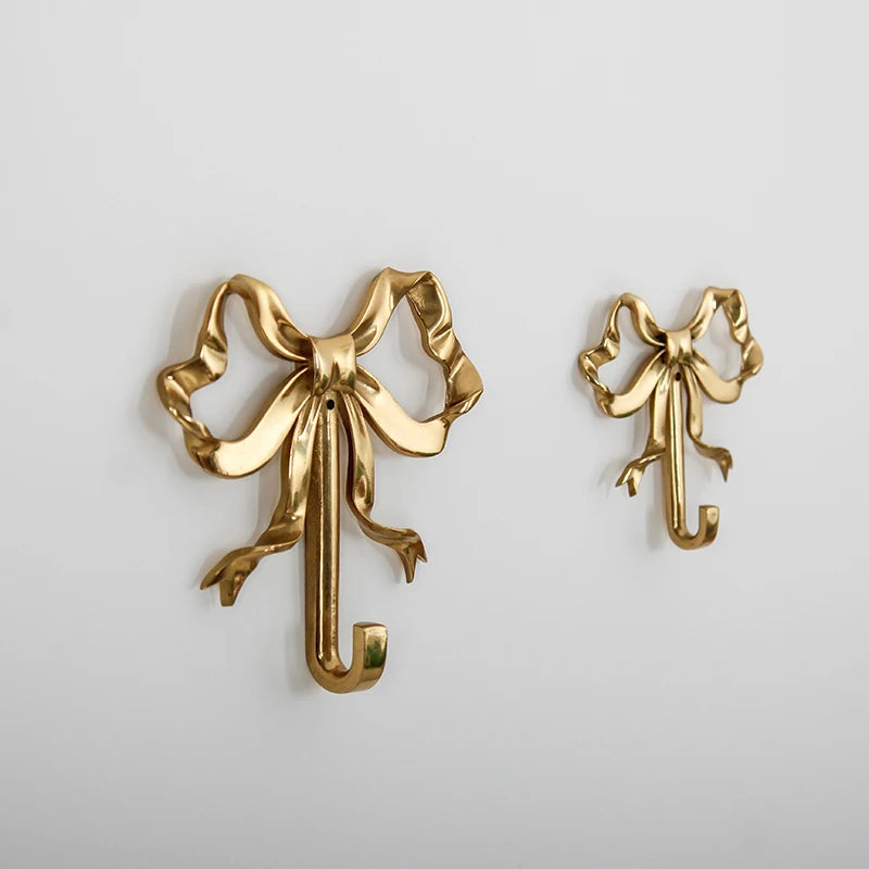 French Retro Bow Shape Brass Wall Hook