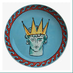 Poseidon's Journey Blue Crowned Muse Decorative Ceramic Plate