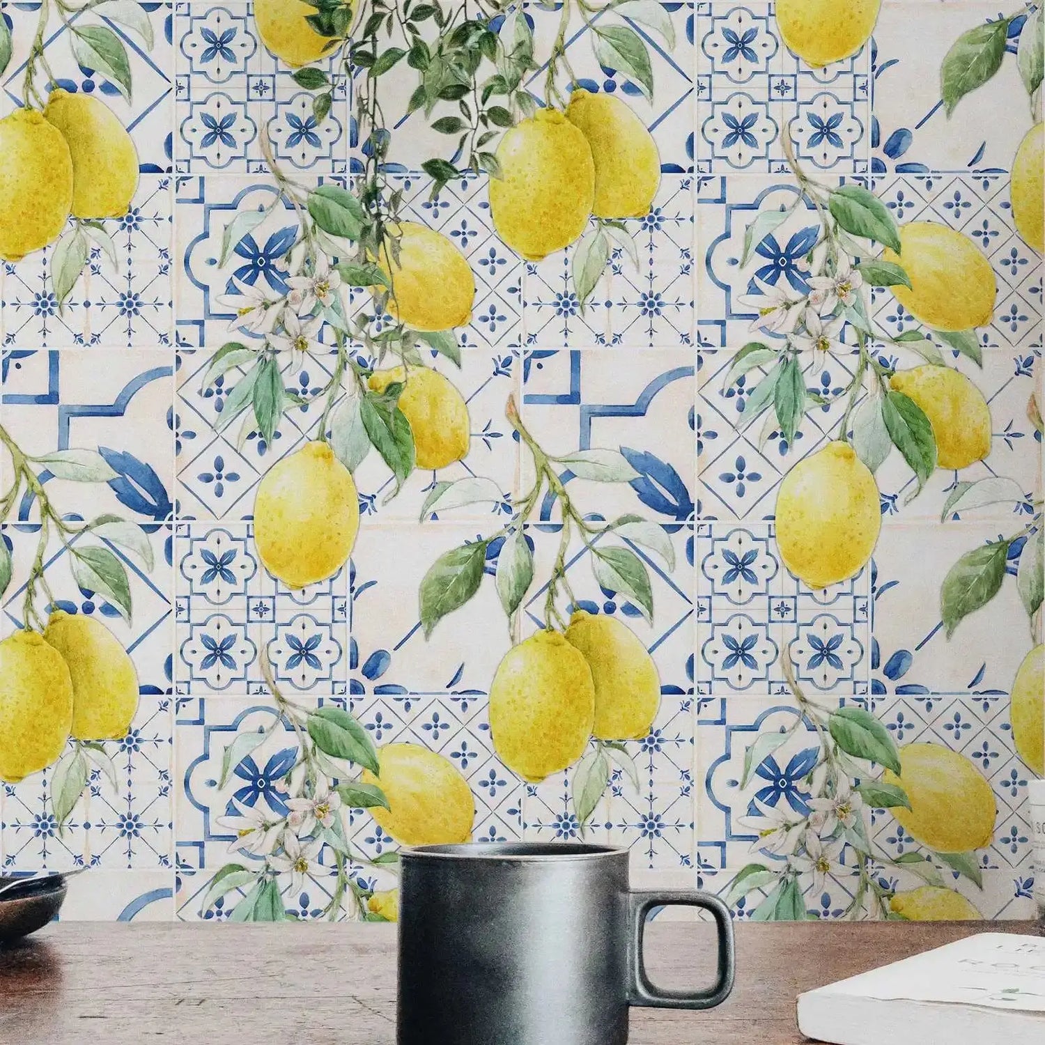 Watercolor Lemons Wallpaper
