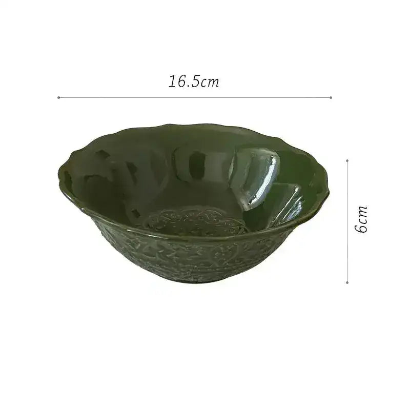 Vintage Inspired Floral Green Plate - MAIA HOMES