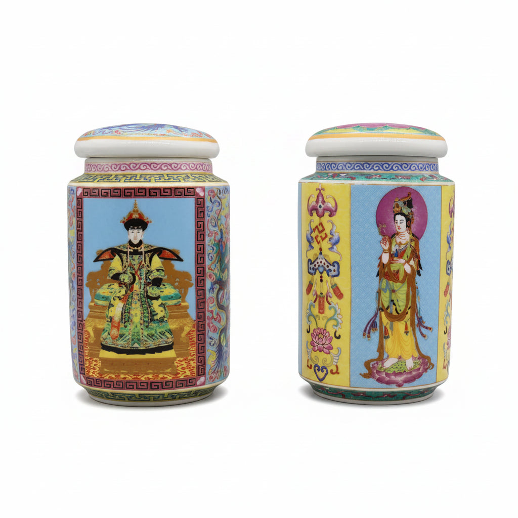 Hand-Painted Chinese Ceramic Pot — Antique Reproduction
