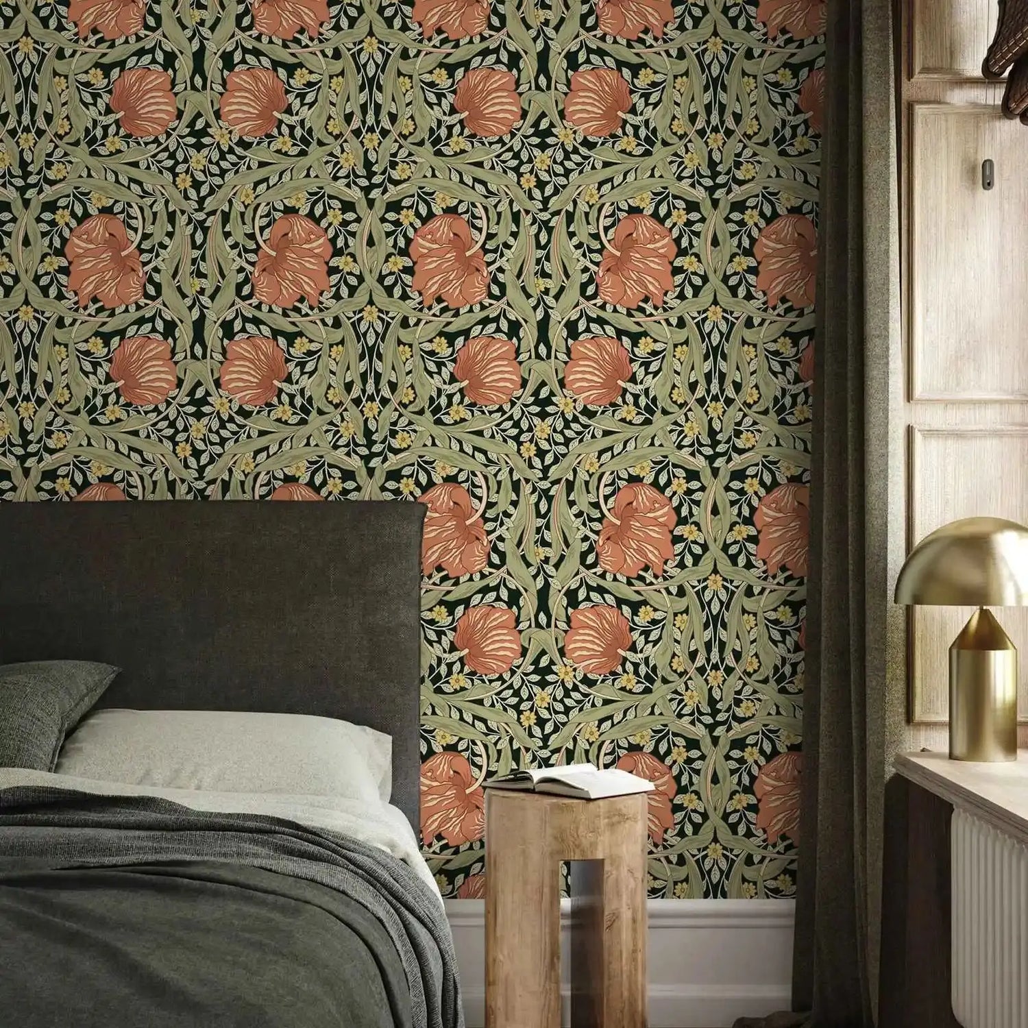 Vintage Leaf and Floral Wallpaper