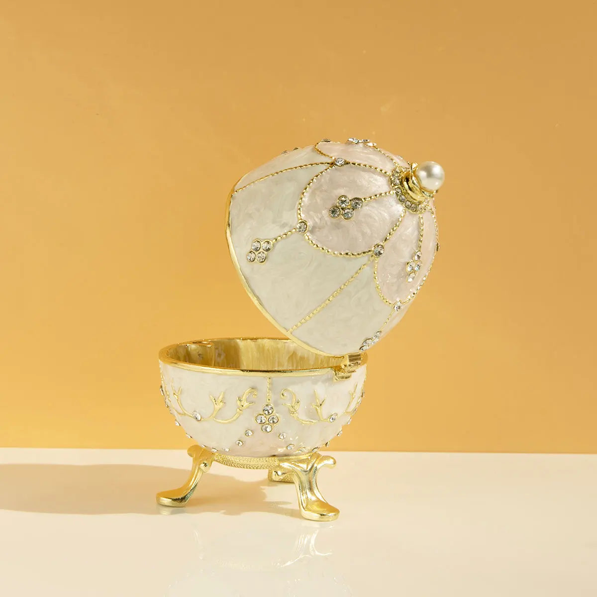 Ornate Enameled Easter Egg Jewelry Box