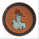 Poseidon's Journey Terracotta Coral Medusa Decorative Ceramic Plate