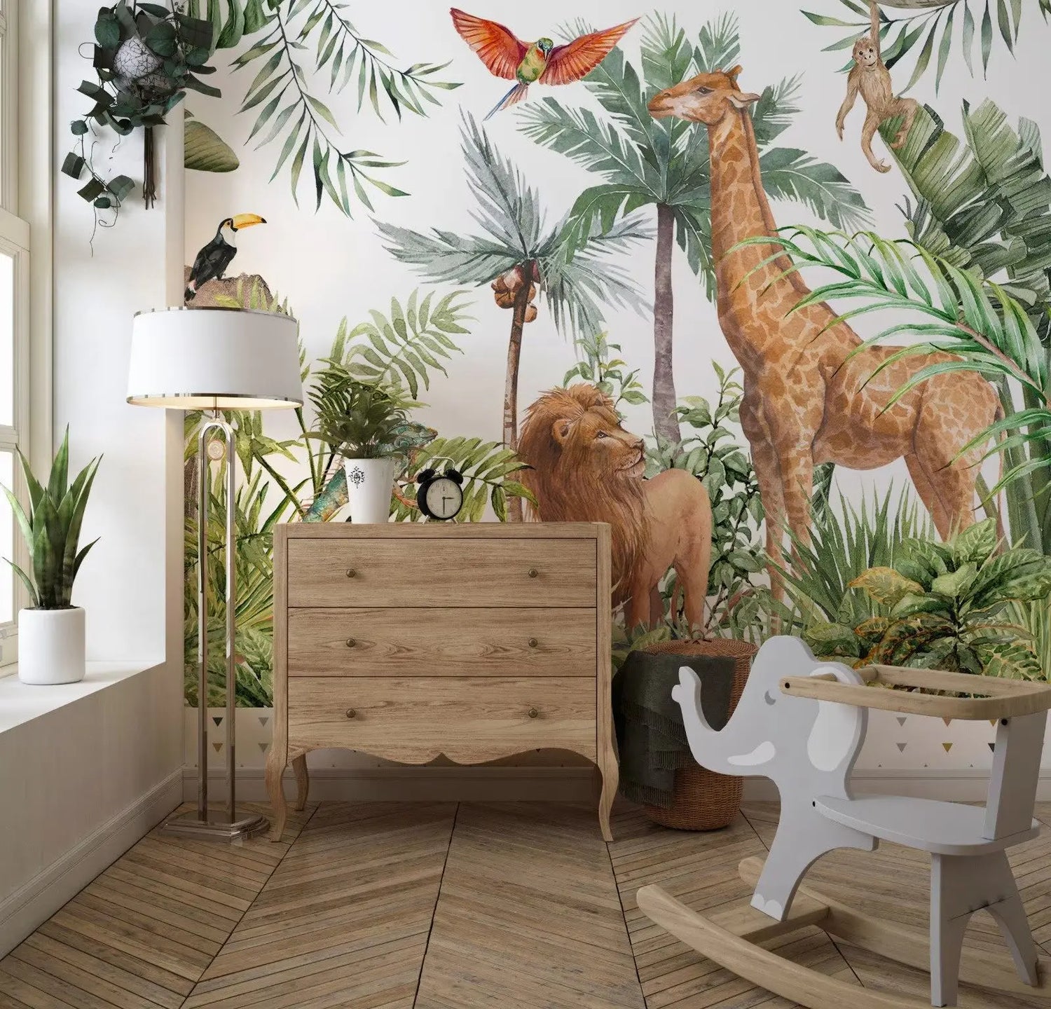 Safari Jungle Animals Nursery Mural