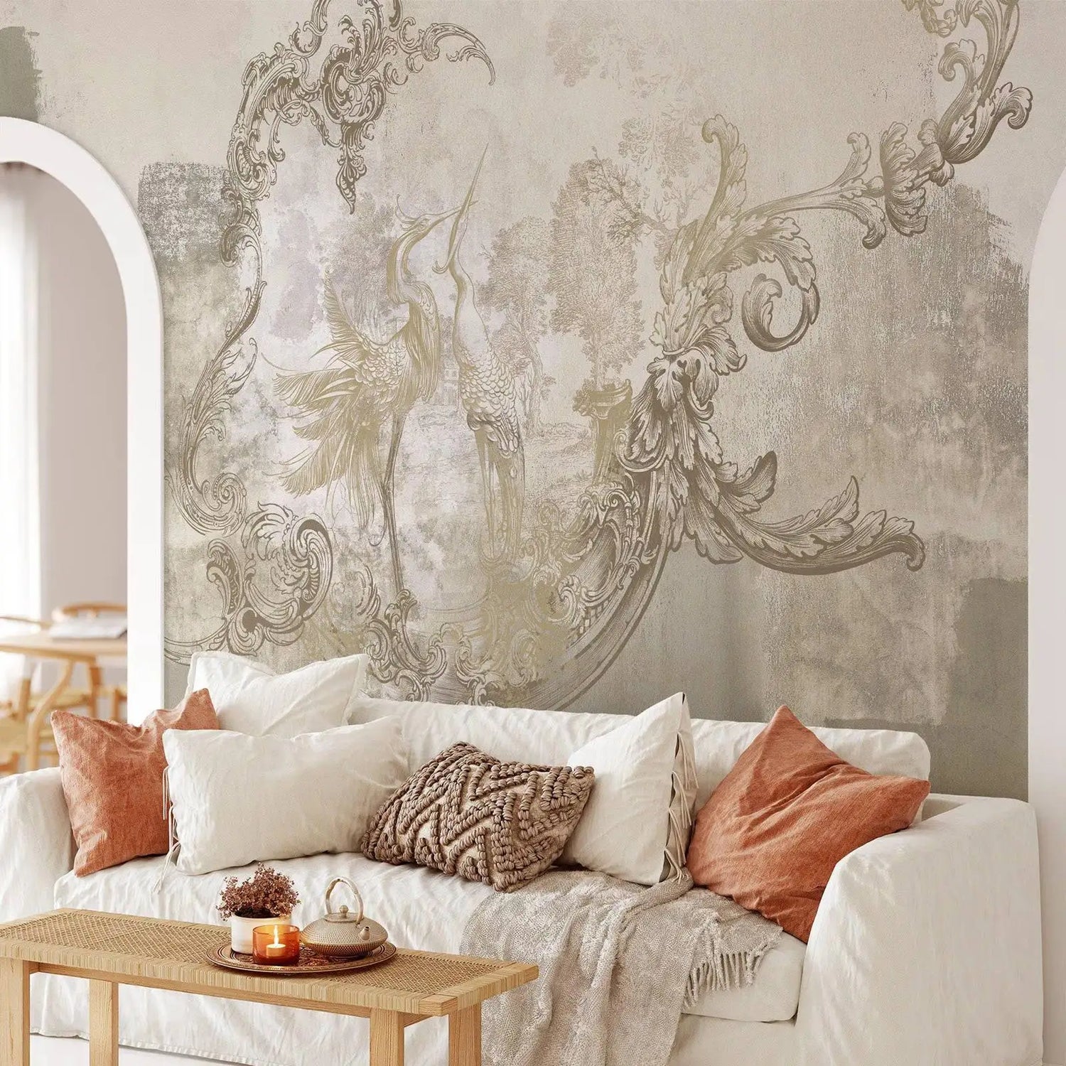 Vintage Storks Heron Mural