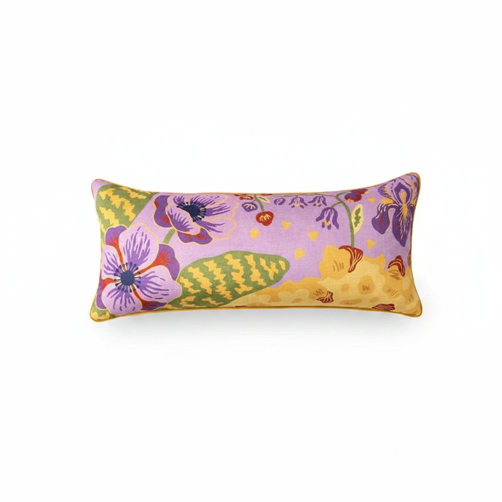 Meadow Folk Velvet Country Floral Throw Pillow
