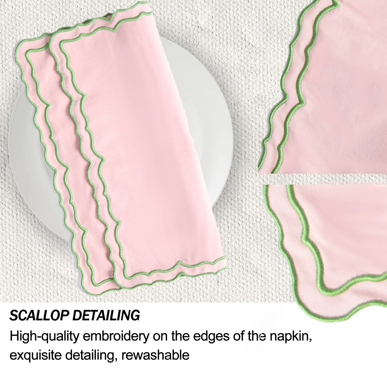 Blush & Mint Chic Scalloped Placemat
