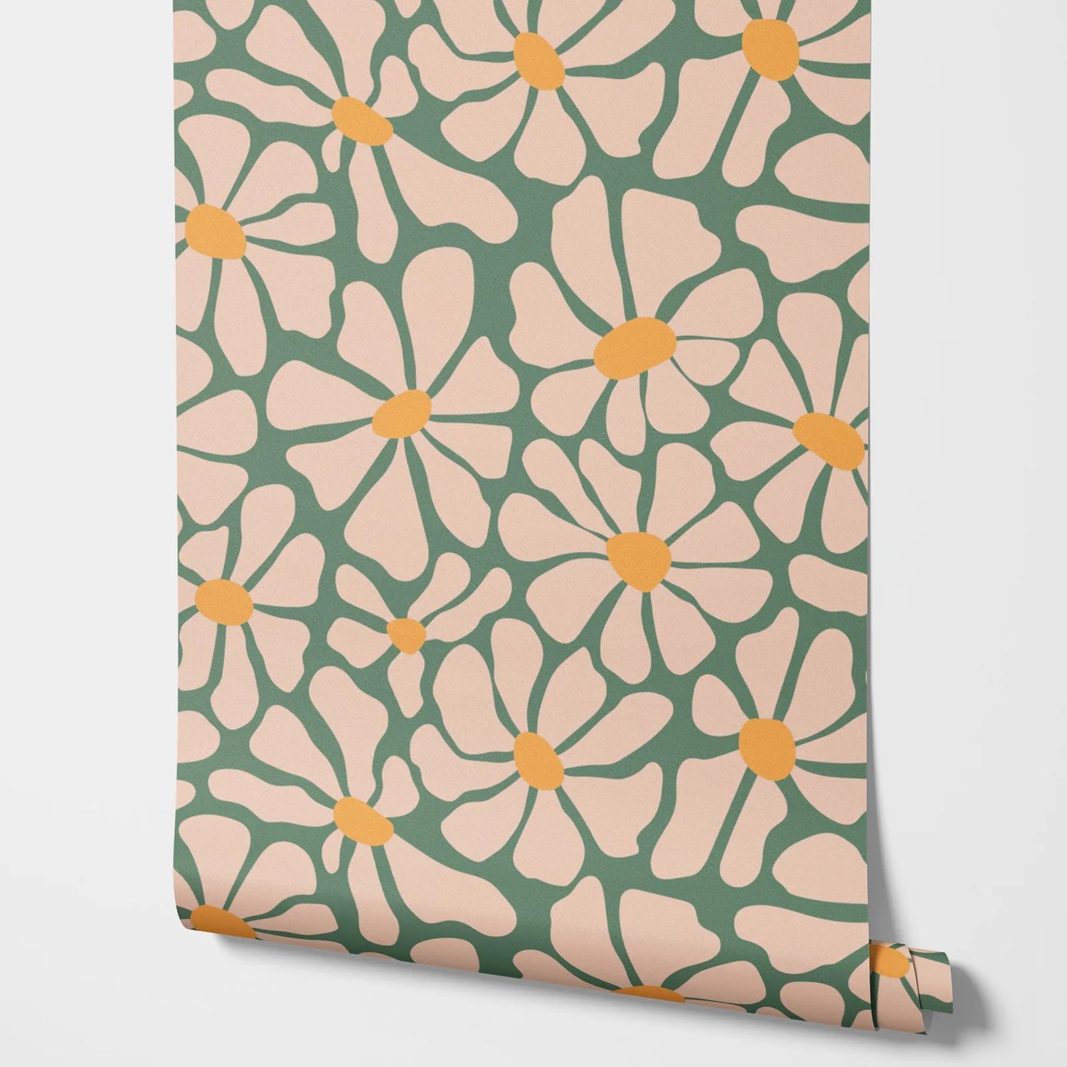 Funky Retro Daisy Wallpaper