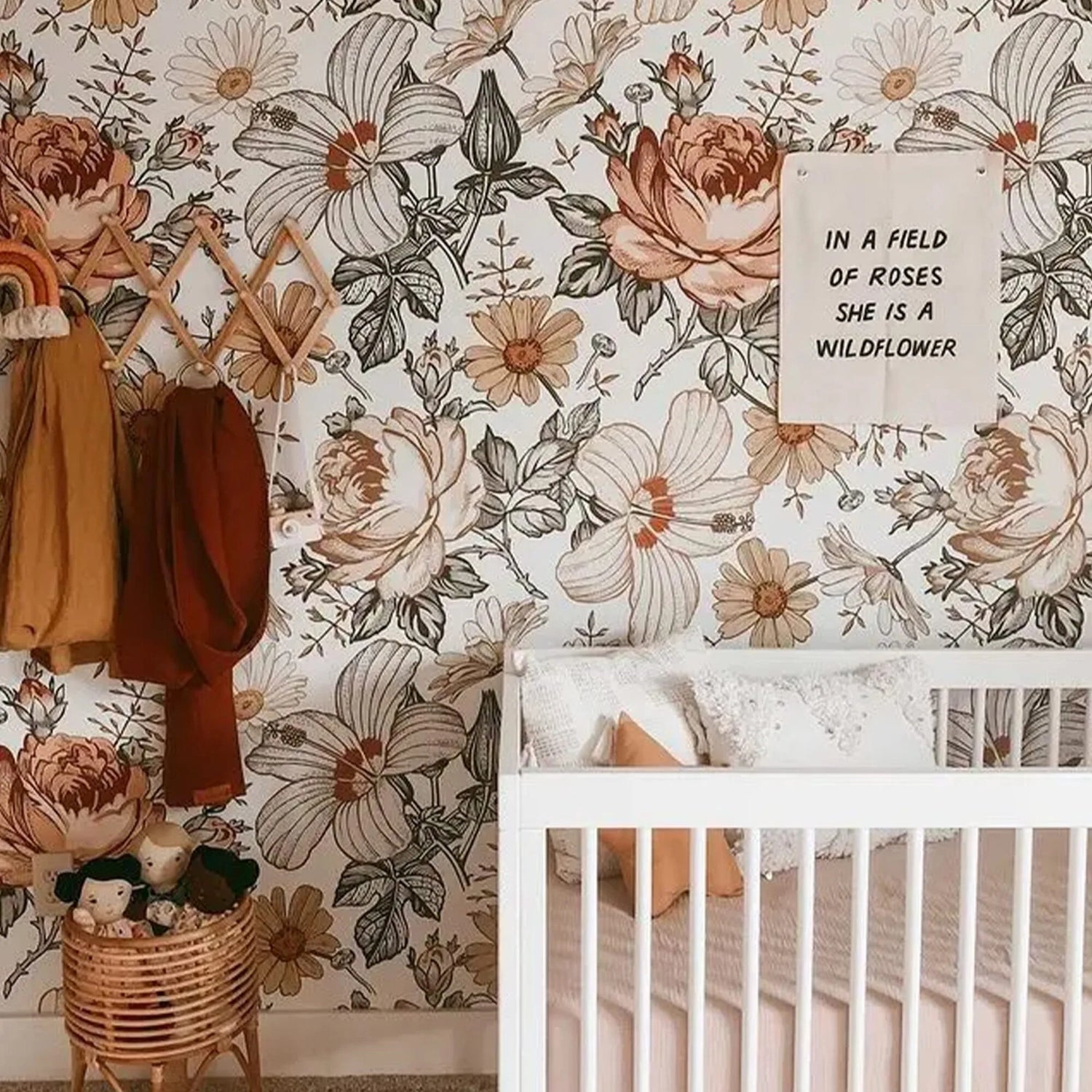 Boho Wildflower Floral Mural