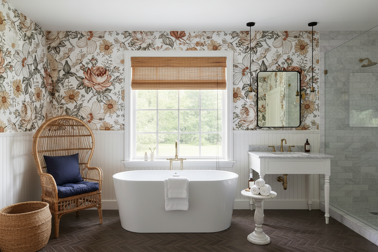 Boho Wildflower Floral Mural
