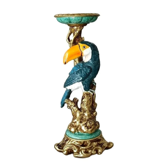 Classical Toucan Pedestal Candle Stand