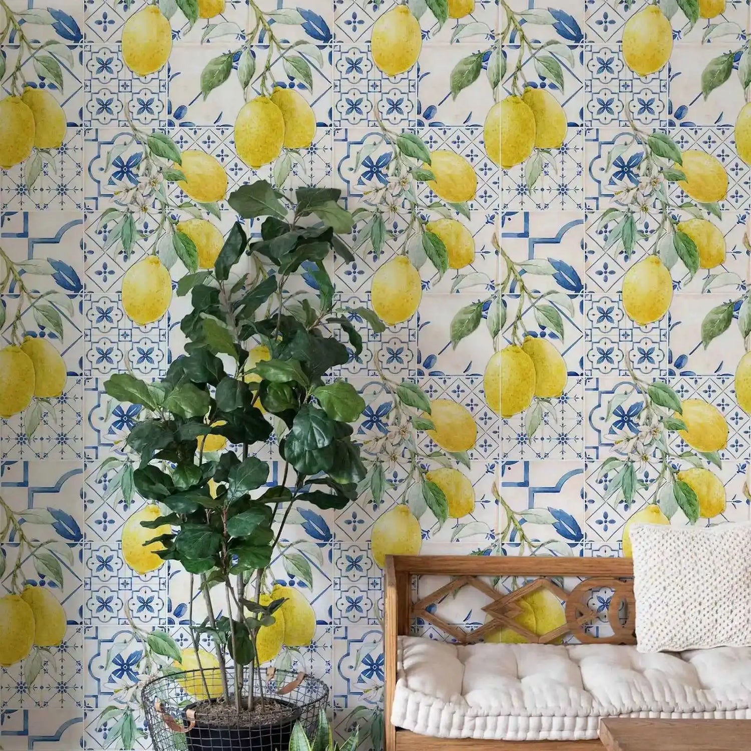 Watercolor Lemons Wallpaper