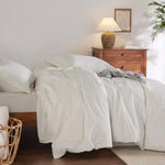 The Washed Cotton Duvet Cover Set in White  Sand offers a blend of comfort and style, perfect for enhancing your bedroom decor. Crafted from 100% prewashed cotton, this duvet cover set provides a naturally relaxed look and a soft, smooth feel