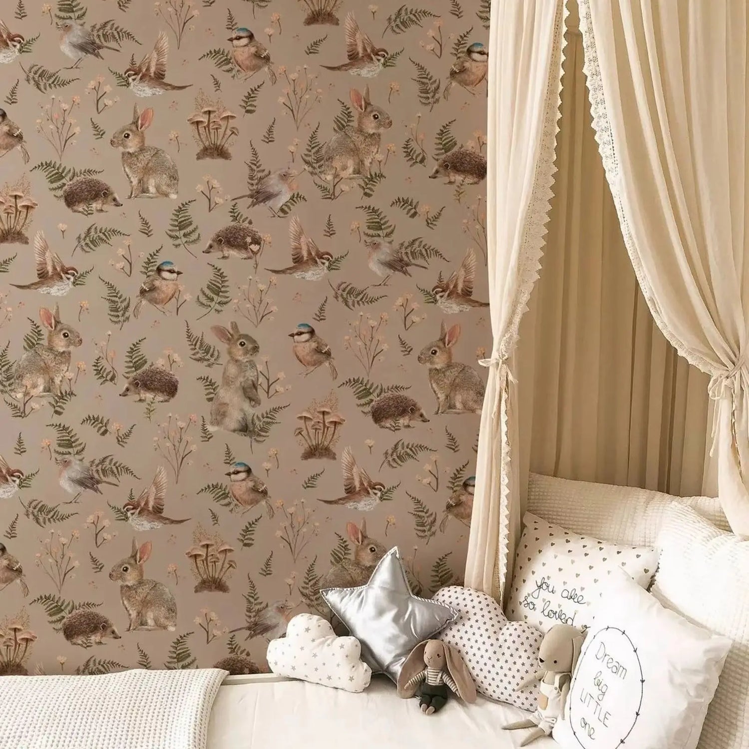 Vintage Rabbit Nursery Wallpaper