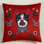 Flora Cheetah Velvet Decorative Pillow Cover Red