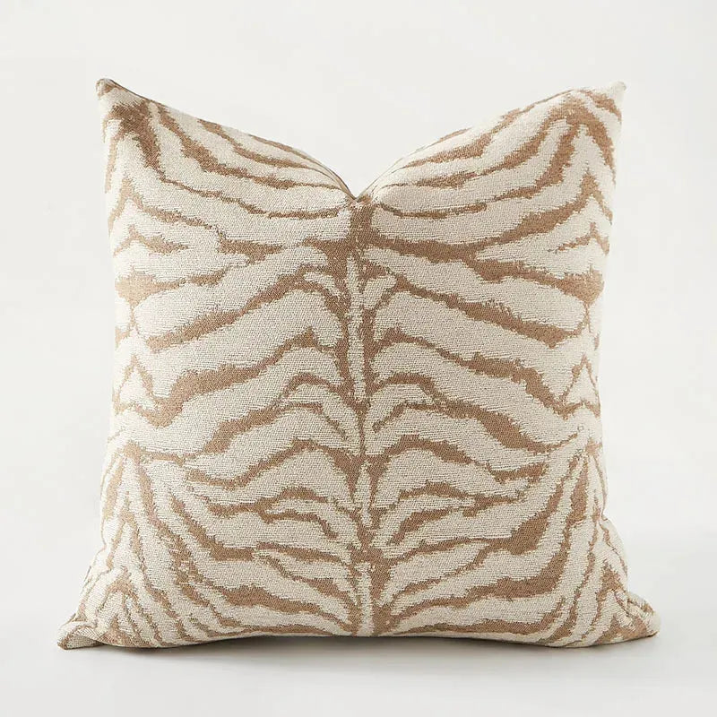 Zebra Print Jacquard Throw Pillow Cover