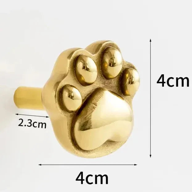 Brass Animal Bulldog Inspired Cabinet Door Knobs Paw