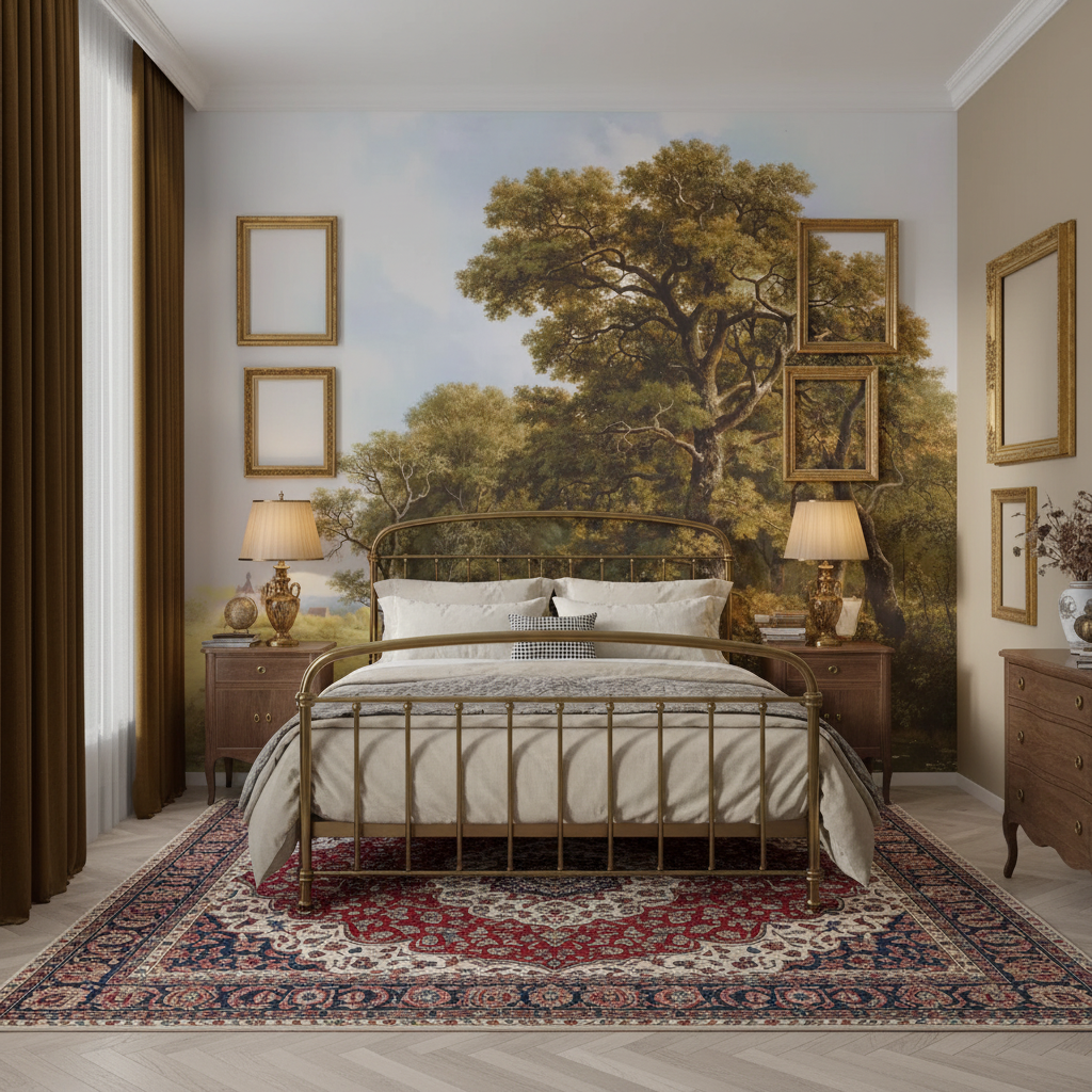 Vintage Rural Landscape Mural