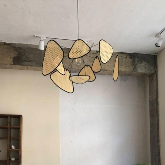 Japanese Hand Woven Rattan Wicker Hanging Pendant Light - MAIA HOMES