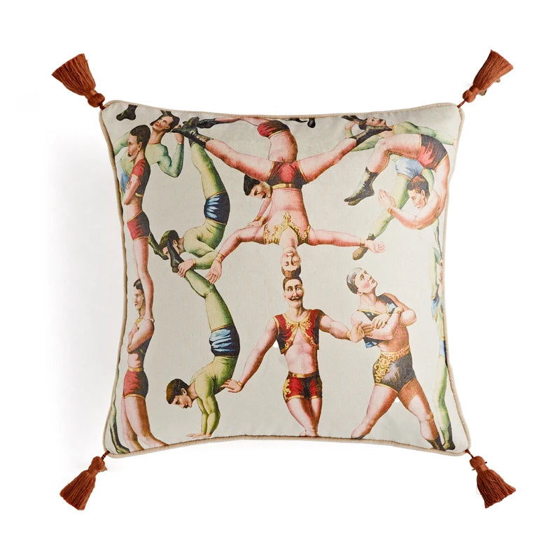 Men's Acrobatic Performance Pillow Cover with Tassels