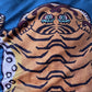 Tibetan Tiger Blue Checker Throw Pillow Cover with Tassels