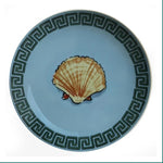 Poseidon's Journey Blue Scallop Shell Decorative Ceramic Plate