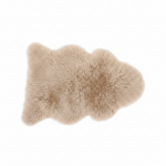 Beige faux fur rug on a white background