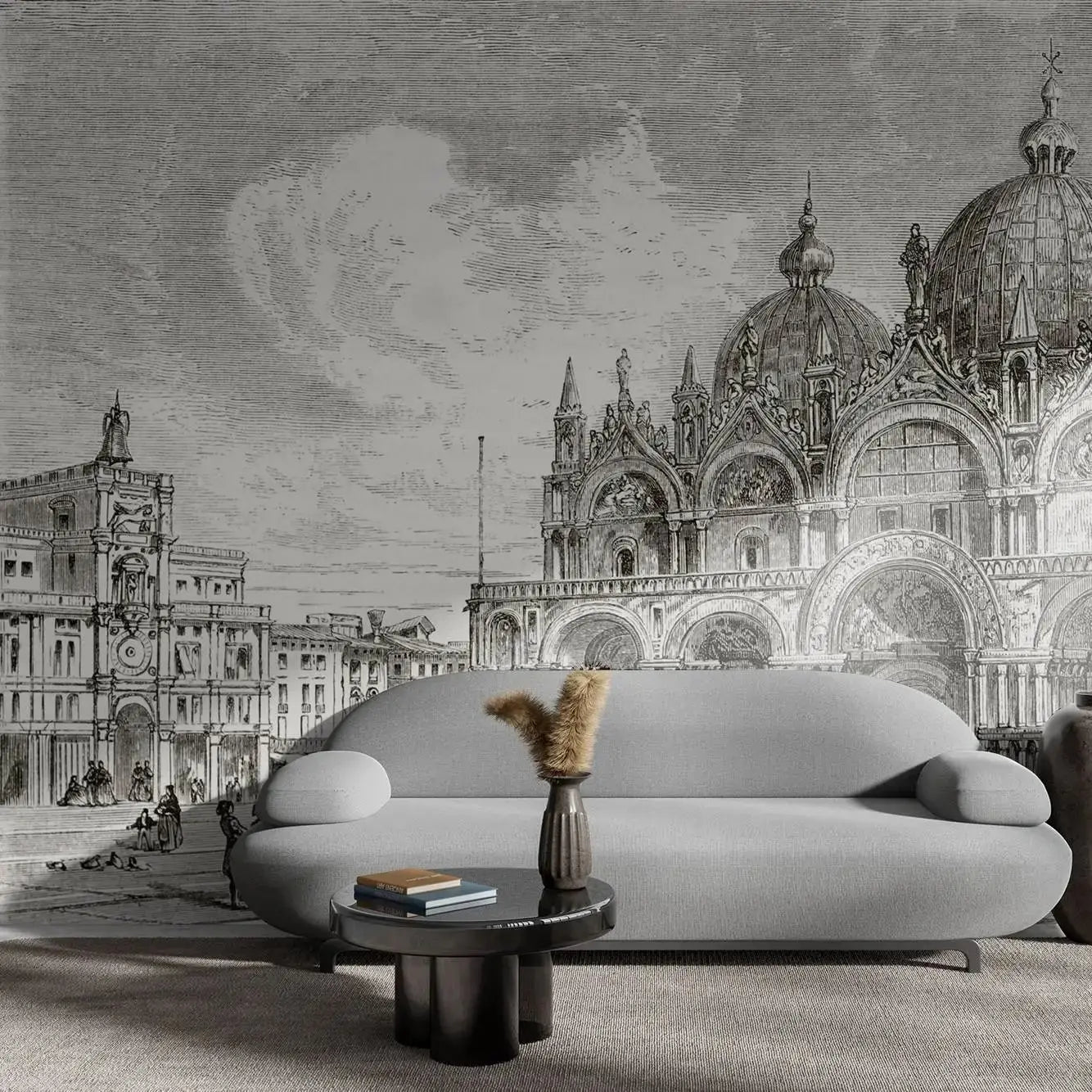 Venice Vintage Etching Mural