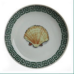 Poseidon's Journey Green Scallop Shell Decorative Ceramic Plate