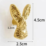 Brass Animal Bulldog Inspired Cabinet Door Knobs Rabbit