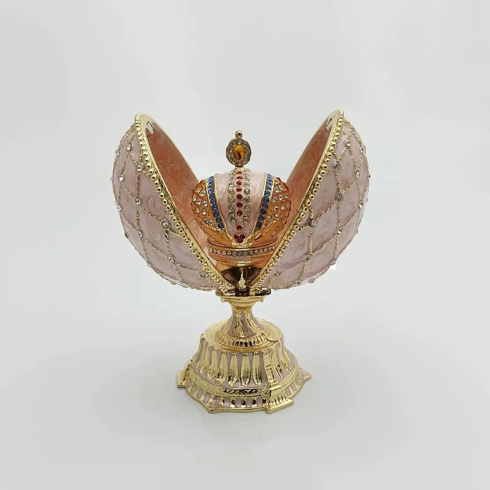 Enameled Floral Easter Egg Jewelry Box