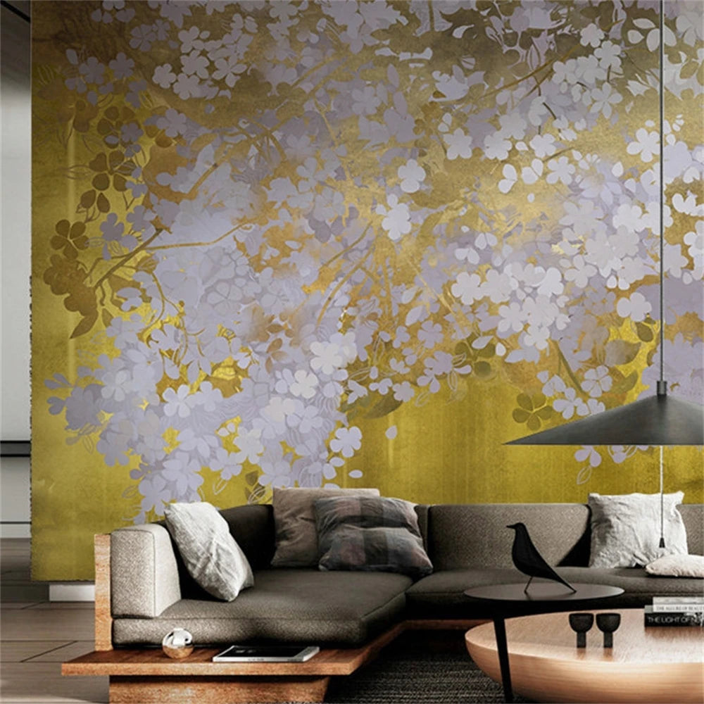Gold Foil Abstract Mural