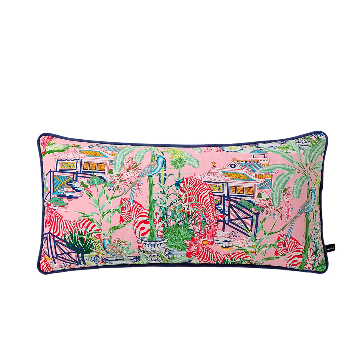 Chinoiserie Pink Safari Garden Cushion Cover
