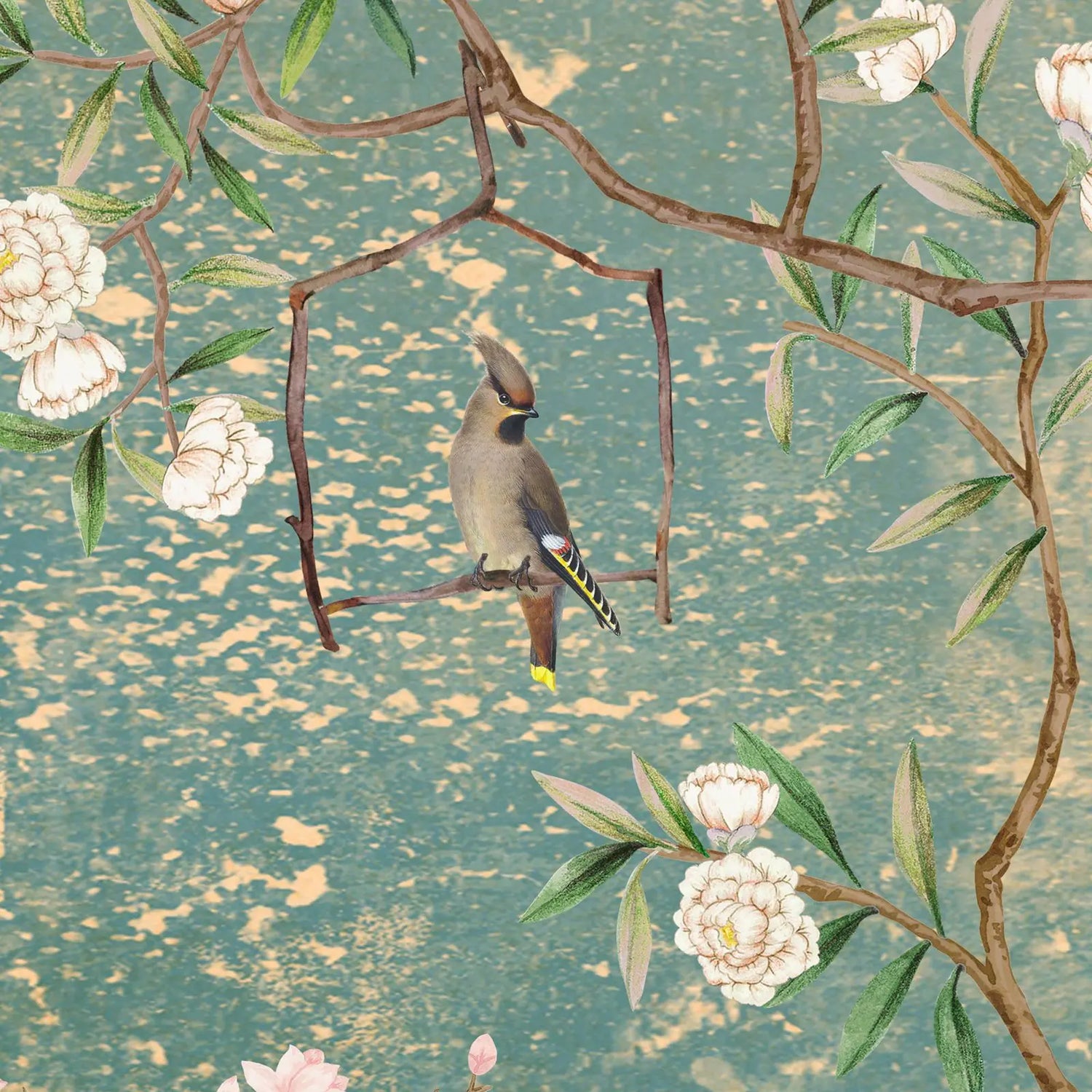 Birds and Blossom Chinoiserie Wallpaper
