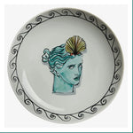 Poseidon's Journey Ivory Shell Goddess Decorative Ceramic Plate