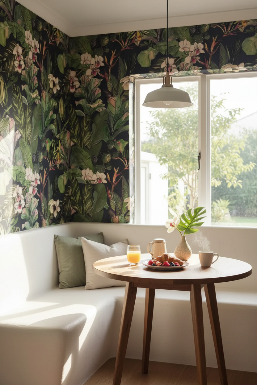 Tropical Vintage Floral Wallpaper