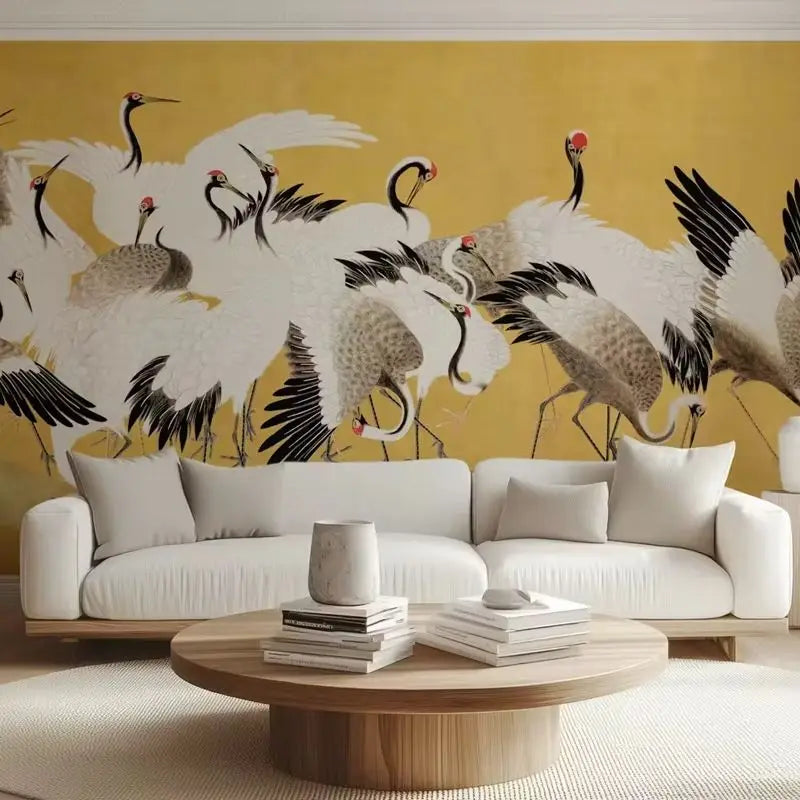 Golden Crane Flock Mural