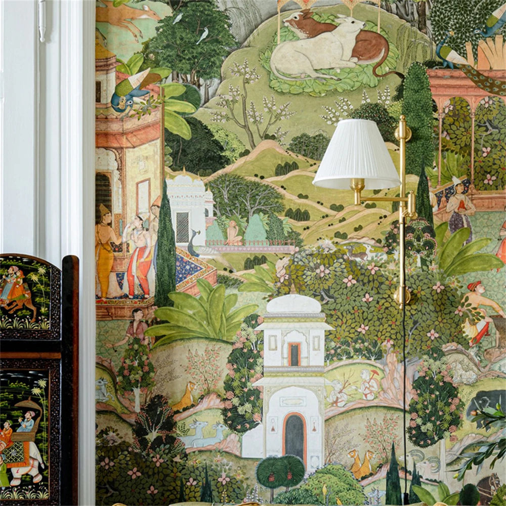 Indian Mythology Scene Mural